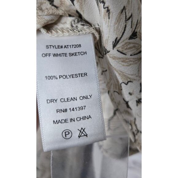 Astr The Label white sketch floral boho long sleeve crop top blouse Large. - Picture 12 of 12